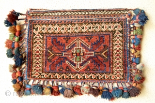 This Beautiful Jewel is made by Afshar Tribes end 19th century or circa 1900s. Superb Condition. Very good natural colors. size 38 x 26 centimeters without tassels with tassel about 50 centimeters  ...