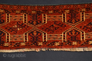 Rare Type of Kejebe Patern from probably Kizilayak turkoman Tribe
Beautiful soft wool and colors
few place minor old mothbites Cleaned and washed
size aprox 126 x 34 centimeters       