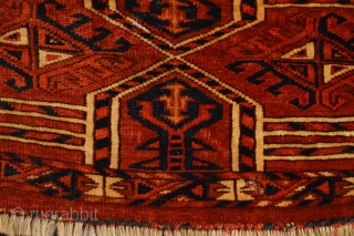 Rare Type of Kejebe Patern from probably Kizilayak turkoman Tribe
Beautiful soft wool and colors
few place minor old mothbites Cleaned and washed
size aprox 126 x 34 centimeters       