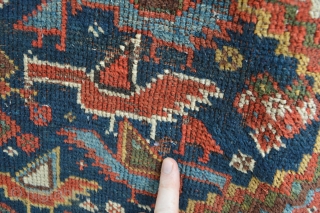 Colorful end of 19th century As found condition Khamseh Confederacy rug.
beautiful colors and tribal drawn...https://www.ebay.com/sch/tarsusy/m.html?_nkw=&_armrs=1&_ipg=&_from=
Slightly wear and one corner worn as shown pict 3. need a little wash ..
Size 240 x 121  ...