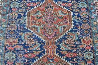 Very Nice and Decorative Antique Kurdish Bidjar. 420 x 118 cm .Slightly wear.100% Wool warp,weft, and knots. Heavy and Good qualty wool.           