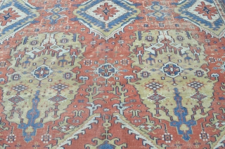 Wonderful and rare oversized West Anatolian wool on wool foundation antique rug made around 1890-1910 period 
Some spots of wear and slightly wear area due his age complete untouched condition Beautiful colours  ...