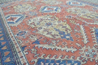 Wonderful and rare oversized West Anatolian wool on wool foundation antique rug made around 1890-1910 period 
Some spots of wear and slightly wear area due his age complete untouched condition Beautiful colours  ...