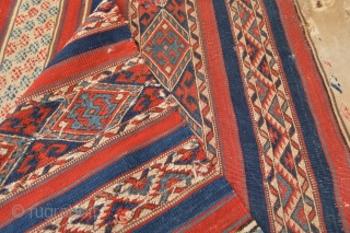 Beautiful and colorful Antique West Anatolian Chuval Bergama Area  
( big Bag )No Repairs as found                