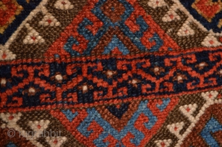  Music for the eyes,(California Soul from Merlane Shaw ;) mid 19 th century Kurdish Rug Beautiful Patern , All Natural vegy Colors.
some small repailed places. Good condition for his great age..  ...