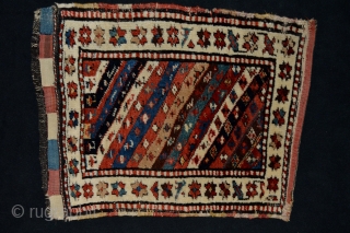 Colorful Antique and  Full Pile, probably Sauj Bulagh or  Kurdish bagface 
size 66 x 52 centimeters.               