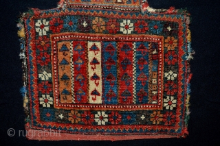 Colorful 19th century Small Afshar Saltbag ( namakhdan ).... All natural colors approx size 39x30 x Neck 20 cm              