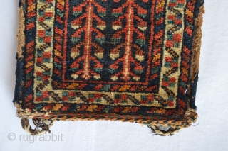 RARE,Diminutive Colorful end 19th century  Afshar Bag/Chanteh 
approximately 30x24 centimeters or 11.5 x 9.5 inches... As found 
              
