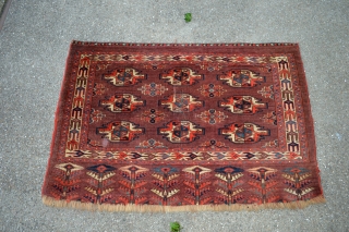 Very nice and colorful Yomut Chouval circa 1850 100% vegetable natural colors,evenly low pile few old repairs.Good collectible tribal art..Check  this beautiful patern and colors see how decorative and collectible it  ...