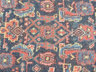 Kurdish Rug ,1900-1920 Steady worn and exxcelent collors,
Size 132 x 234 cm                     