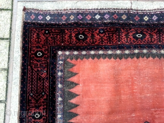 Rare type Antique khorasan XL Sofre so called Ru-Korsi. end of 19 th century to 1900. with metal threads in the sumak or kelim ends and silk.      