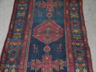 North west Persia
Kurd Bidjar circa 1920,size 335cmx115cm
all wool by half edns missing from the down part border.
low pile and all natural colors
           