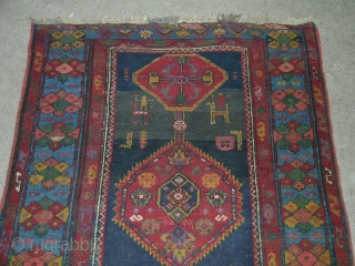 North west Persia
Kurd Bidjar circa 1920,size 335cmx115cm
all wool by half edns missing from the down part border.
low pile and all natural colors
           