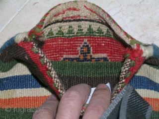 Bag from Central Of Persia
A cute Ghashghai Piled single bag,size 20cmx18cm Circa mid 1900
mint condition wool On wool base. 
A minor spoil at narrow white color line easily will remove.   