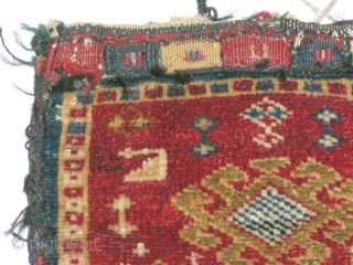 Persian Piled Bag 
 Origin Bakhtiari area Lori tribal,
size: 0.36cmx0.36cm circa 1920,wool on wool base with all natural colors 
no sides or ends missing,jsut got a small hole at back side in  ...