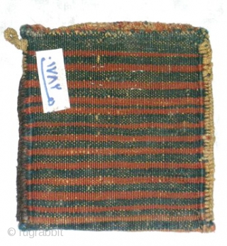 North of Iran origin Kelar-dasht( the place covered with Forest,green mountains and wide fields)funny small woman knotted bag,wool on wool,mint condition,size:019cmx0.17xm,circa 1920,all natural colors         