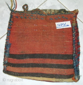 South of Persia origin Fars area lori ghashghai tribal small Gabeh kind Bag,full pile in all wool at mint condition,all natural colors which actuall colors can get in all images,size 0.28cmx o.32cm,circa  ...