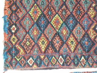 North West Of Persia
Kurd Tribal Sannjabi area,all wool needle work( Ladi style)salt bag
circa 1940,in mint condition size 0.68cm x 0.38cm.
all natural colors           
