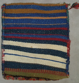 North West Of Iran
Kurdistan Area
Jaff Tribal
Small compelet Knotted Bag
Wool On Wool Foundation
Circa,1920
Size,0.40cmx0.38cm
                     