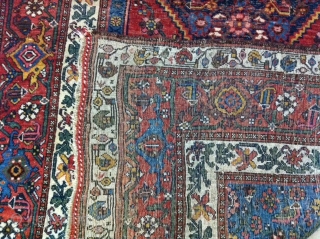 North West Iran Bidjar
Kurd Tribal
wool on wool
circa 1920
got some low piles all over
all natural colors,size,243cmx143cm                  