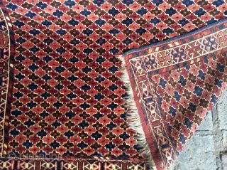 

Turkman Type Central Asia
Tekkeh Or Yamoot!Tribal
Shiny Wool On Wool Foundation
Good Condition
Circa,Early 1900
Size:260cmx165cm
                     