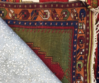Unusual Anatolian yoruk prayer Rug Size:126x90Cm Circa 19th                         