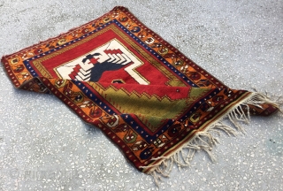 Unusual Anatolian yoruk prayer Rug Size:126x90Cm Circa 19th                         