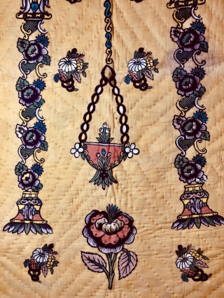 Hand Block Printed Anatolian Quilt early 20th Century. 140x95 cm / 4’x”x3’ 1”
                    