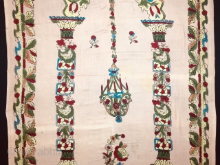 Hand Block Printed Anatolian Quilt early 20th Century. 126x88 cm / 4’2”x2’11”                     