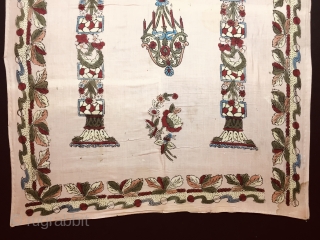 Hand Block Printed Anatolian Quilt early 20th Century. 126x88 cm / 4’2”x2’11”                     