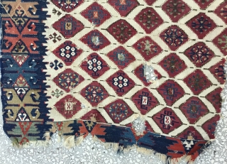 East Anatolian Kilim fragment, almost certainly Adana. 19th century. 
Size:254x81cm  / 8’4”x2’8”                    