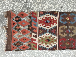 Central Anatolian Hotamış Kilim Fragment 19th Century...
Size:426x31Cm / 14”x1’1”                        