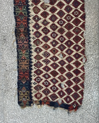 East Anatolian Kilim fragment, almost certainly Adana. 19th century. 
Size:254x81cm  / 8’4”x2’8”                    