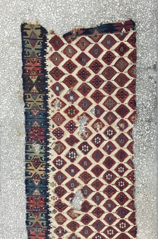 East Anatolian Kilim fragment, almost certainly Adana. 19th century. 
Size:254x81cm  / 8’4”x2’8”                    