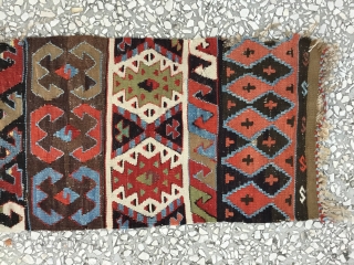 Central Anatolian Hotamış Kilim Fragment 19th Century...
Size:426x31Cm / 14”x1’1”                        