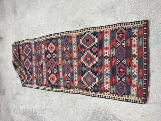 Caucasian Kilim 19th Century Size:427x156cm / 14”x5’1”                          