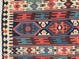 Caucasian Kilim 19th Century Size:427x156cm / 14”x5’1”                          