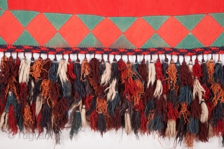 Turkmen asmalyk-felt baking and with excellent tassels 
size:111 x 76 cm
       3'9 x 2'8''             