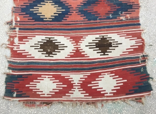 18th Century Anatolian (Sivas)Kilim 
Size:13’’5”x5” / 411x157 cm                         