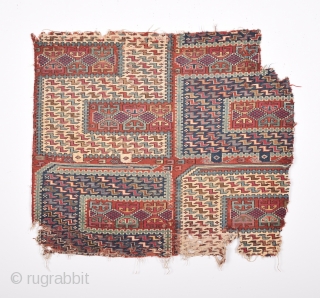 19th Century Caucasian Zileh fragment
Size:83 x 71 Cm
        2'4x2'9''                 