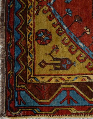 Antique Anatolian Konya Ladik Carpet,This Special Ladik Rug was hand woven by nomad women in Konya, a city in centre of Turkey.19th century
size:180 x  95 Cm
       ...