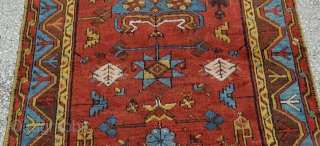 Antique Anatolian Konya Ladik Carpet,This Special Ladik Rug was hand woven by nomad women in Konya, a city in centre of Turkey.19th century
size:180 x  95 Cm
       ...