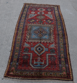 2nd half 19th Century Caucasian Fahrola Rug
Size:266 x 159 Cm
           8'9"x5'3"            