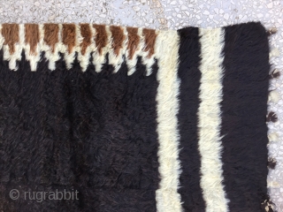 Siirt Blanket-Southeast Anatolia-early 20th century-Angora goat hair on cotton string warps-excellent condition Size:198x133cm / 6’6”x4’4”                  