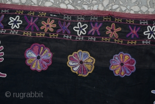  Kirgiz hand Embroidery saddle cover-(wall hanging)Russian block print backing.size:69x77 Cm
30x27inches
                      