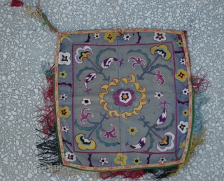 Uzbek Central Asian Lakai Embroidery, Late 19th Size:47x44 Cm Few holes and stains                    