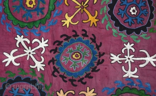 a beautiful Old Silk  and Cotton Suzani Embroidered-Size:75x75Cm                        