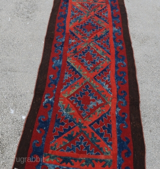 Antique Uzbek Felt Rug 
Size:400x130 Cm
        10'8"x4'4"                   