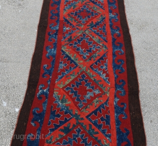 Antique Uzbek Felt Rug 
Size:400x130 Cm
        10'8"x4'4"                   