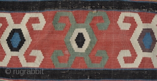 19th Century Caucasian Kilim Size:220x84 Cm
7'4"x2'9"                           